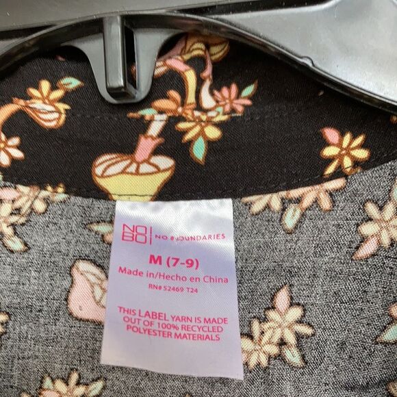 Mushroom print rayon blouse tie front - Picture 3 of 6